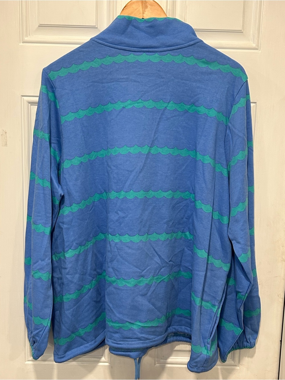 Belle by Kim Gravel "Makin Waves" Scallop Stripe Half Zip Top Plus Sz 1X NWOT - Picture 7 of 11